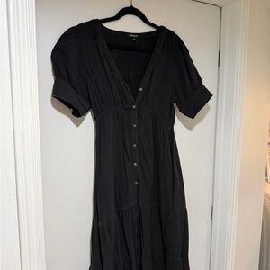 Madewell Lightspun Tiered Button Front Midi Dress - Size 6